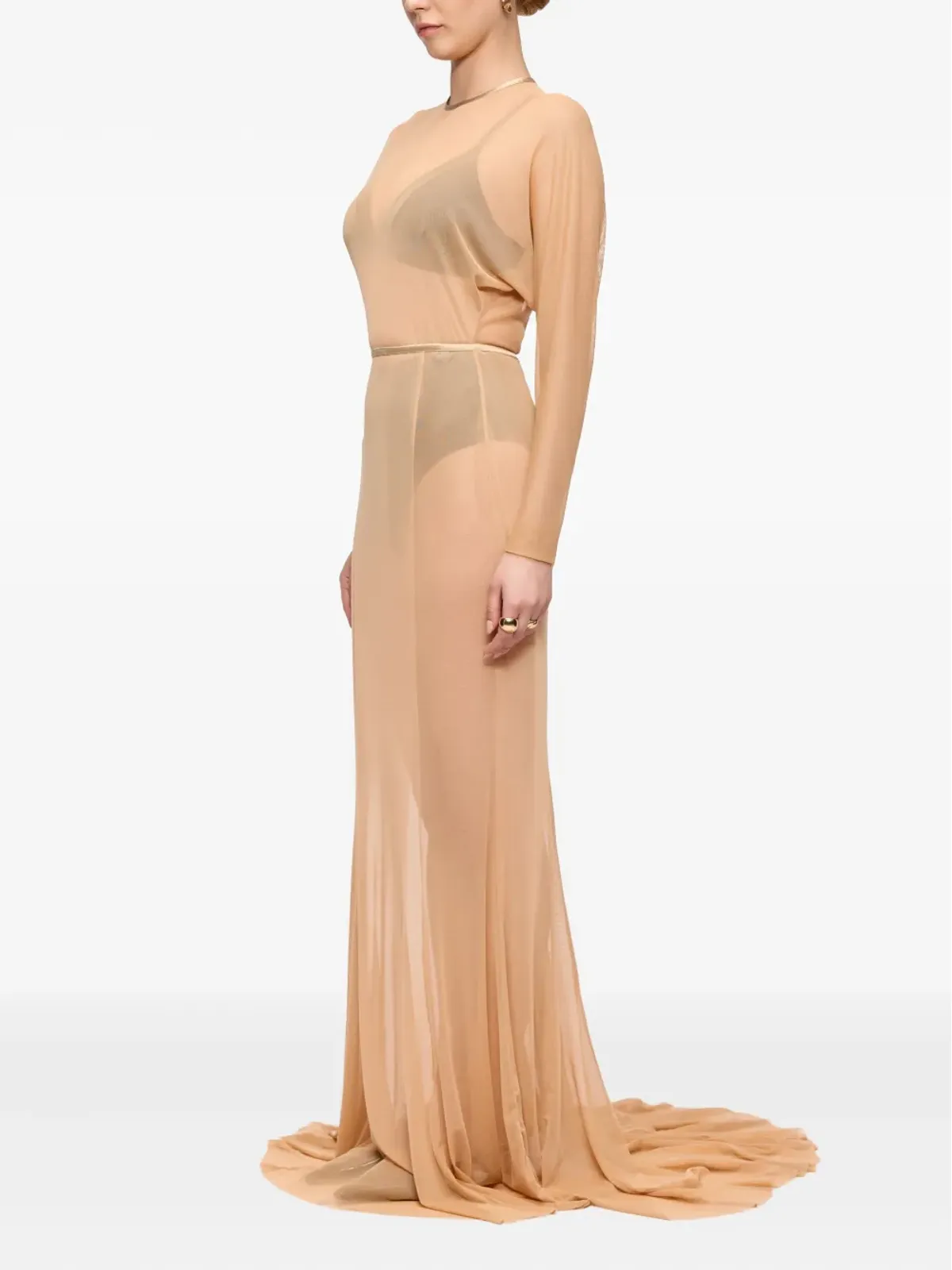 V:PM ATELIER Kosa long-sleeve maxi dress - Neutrals - 画像3
