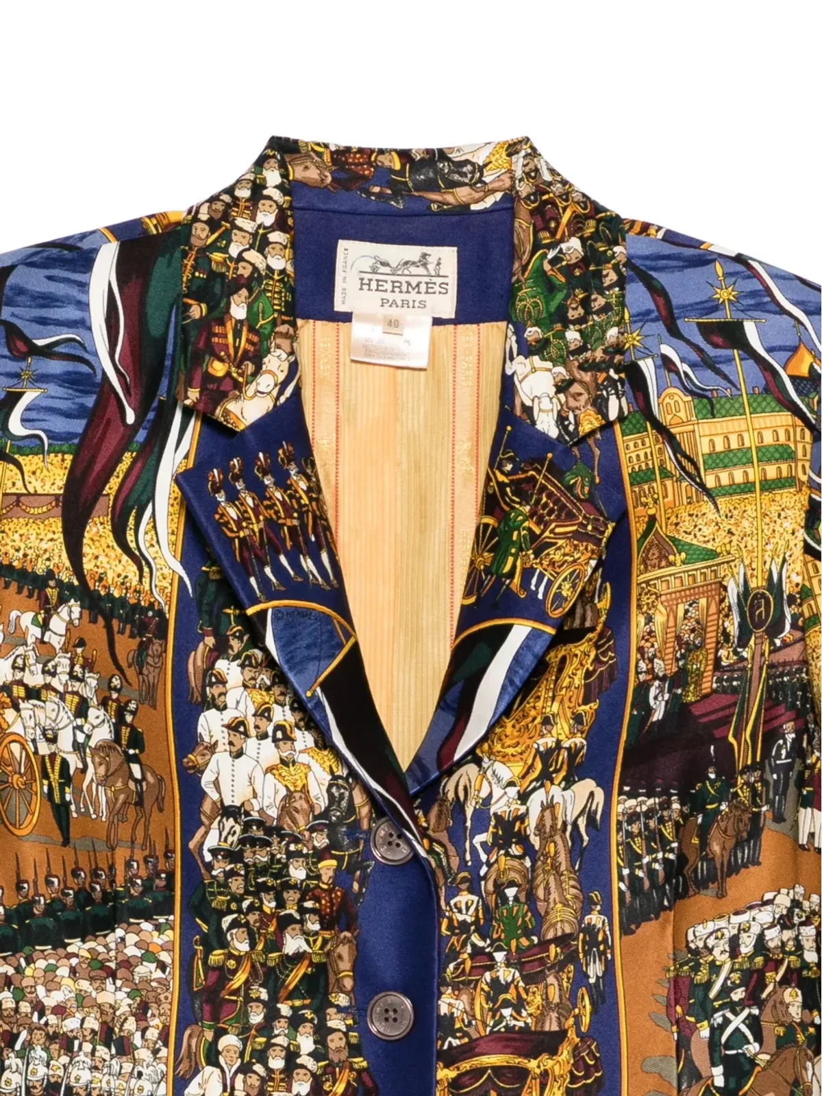 Hermès Pre-Owned 1990s printed silk jacket - Blue - 画像3