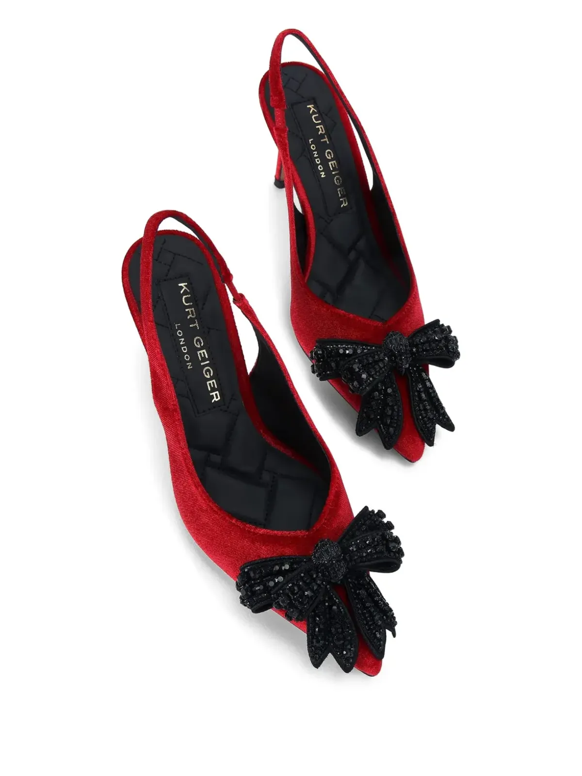 Kurt Geiger London クリスタル装飾リボン スリングバック バレエフラット - 画像2