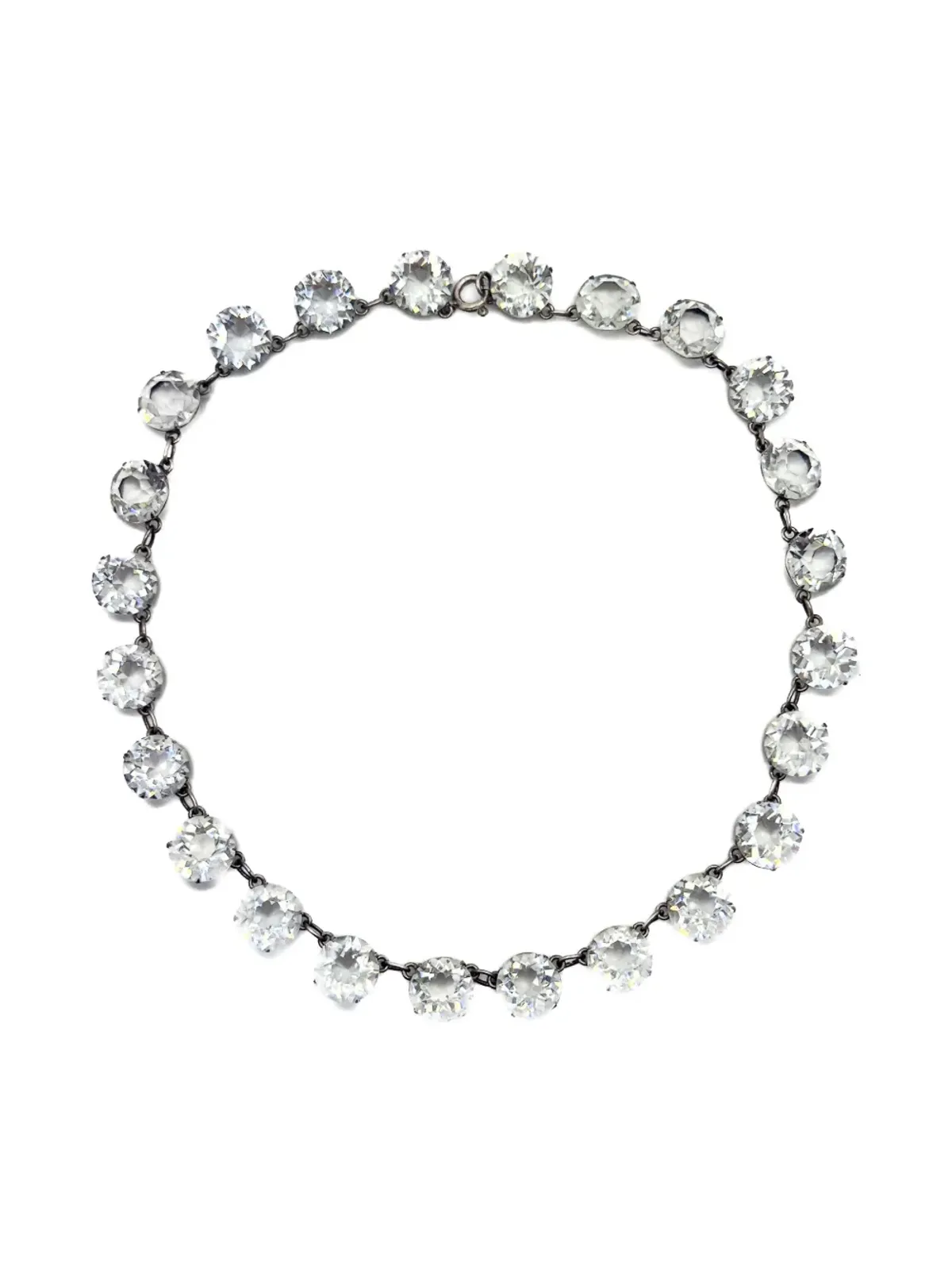 Jennifer Gibson Jewellery 1920s クッションカットクリスタルのリヴィエールネックレス - Silver - 画像1