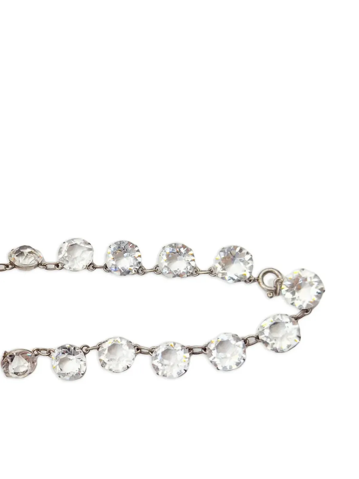 Jennifer Gibson Jewellery 1920s クッションカットクリスタルのリヴィエールネックレス - Silver - 画像5