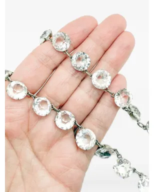 Jennifer Gibson Jewellery 1920s クッションカットクリスタルのリヴィエールネックレス - Silver - サムネイル2