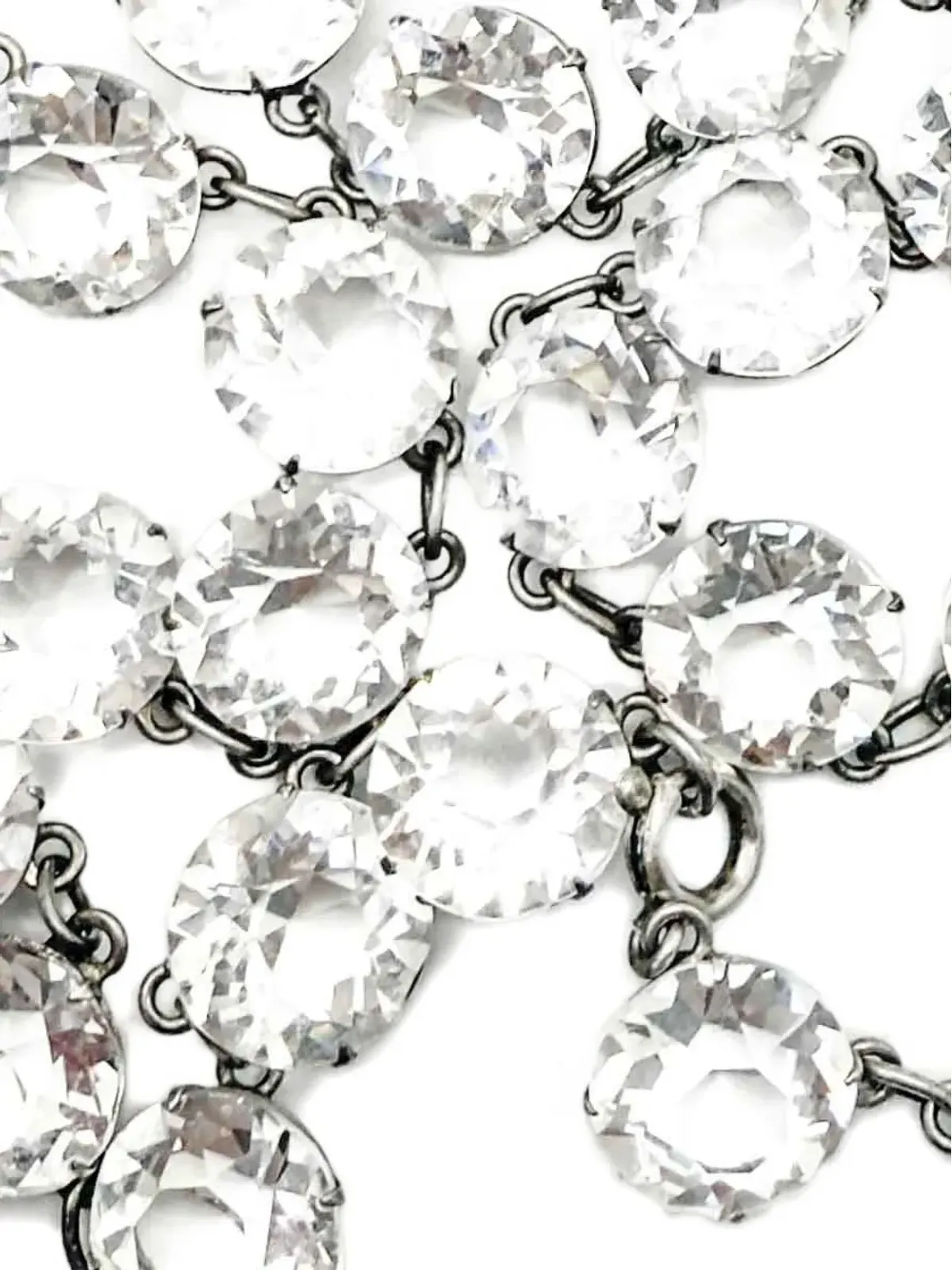 Jennifer Gibson Jewellery 1920s クッションカットクリスタルのリヴィエールネックレス - Silver - 画像4