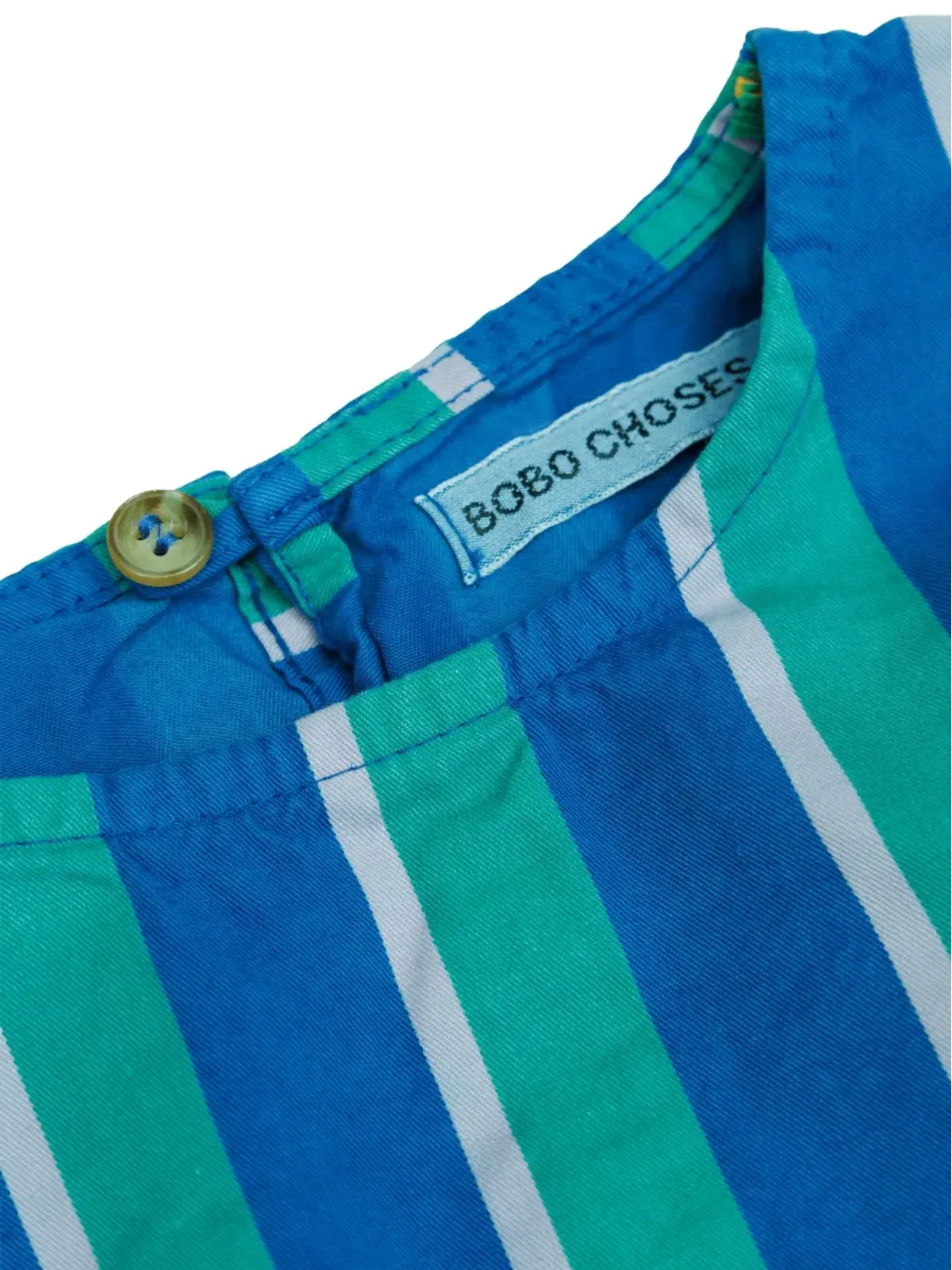 Bobo Choses フリルスリーブストライプドレス - 画像3