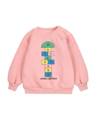 Bobo Choses ホップスコッチプリントスウェットシャツ ピンク - サムネイル1
