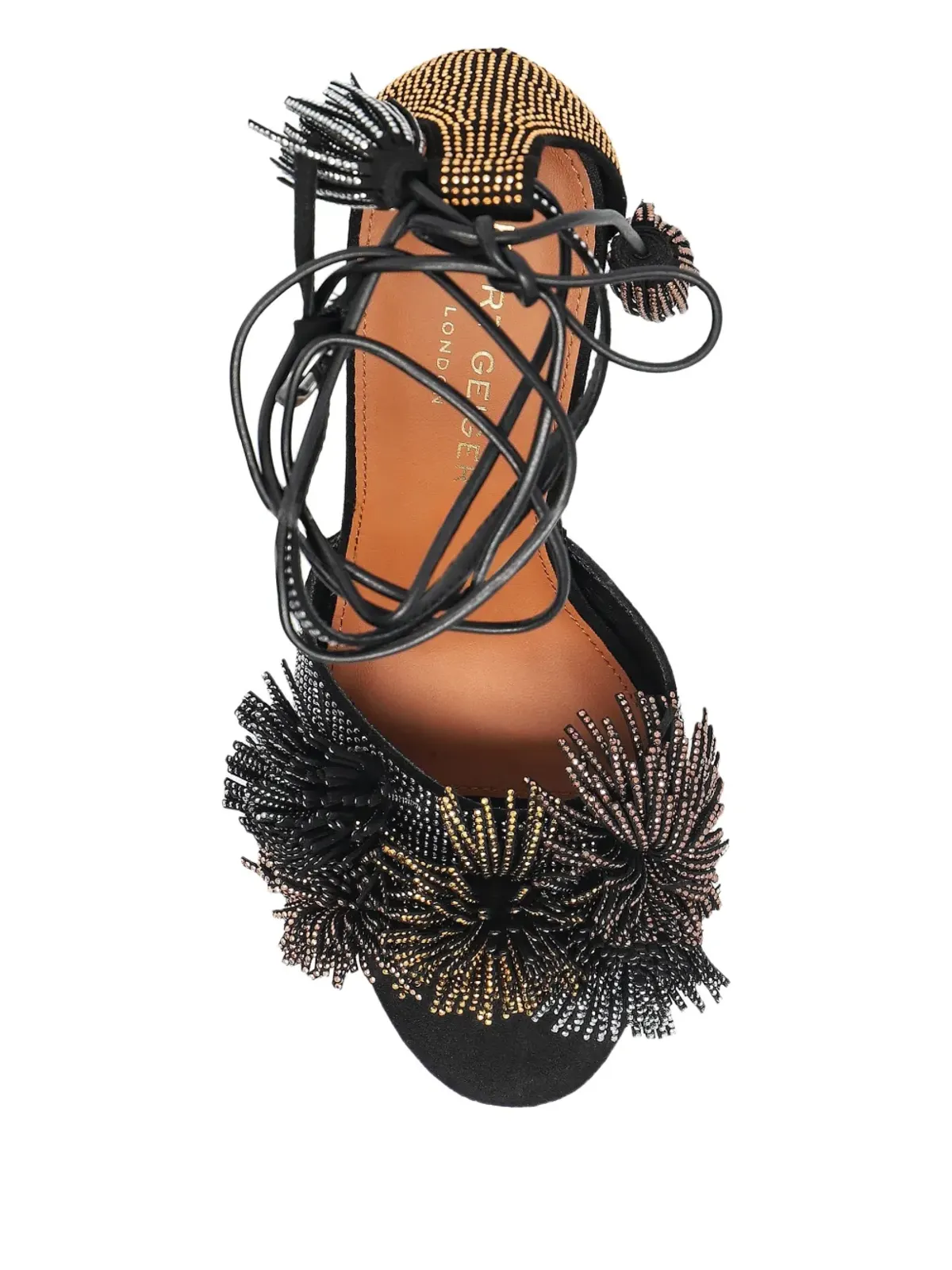 Kurt Geiger London ポンポン装飾付きアンクルストラップサンダル - ブラック - 画像2