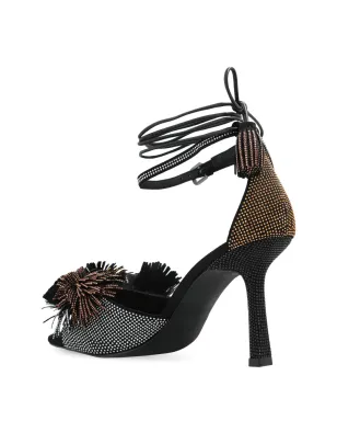 Kurt Geiger London ポンポン装飾付きアンクルストラップサンダル - ブラック - サムネイル3