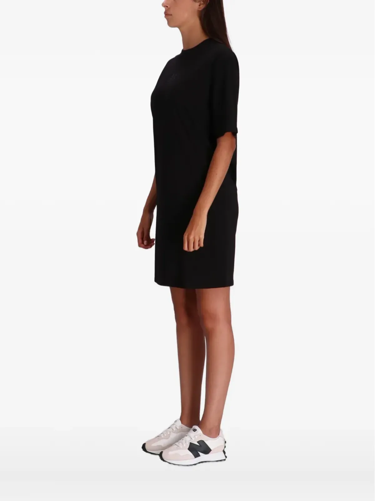 Armani Exchange ロゴ入りTシャツドレス ブラック - 画像3