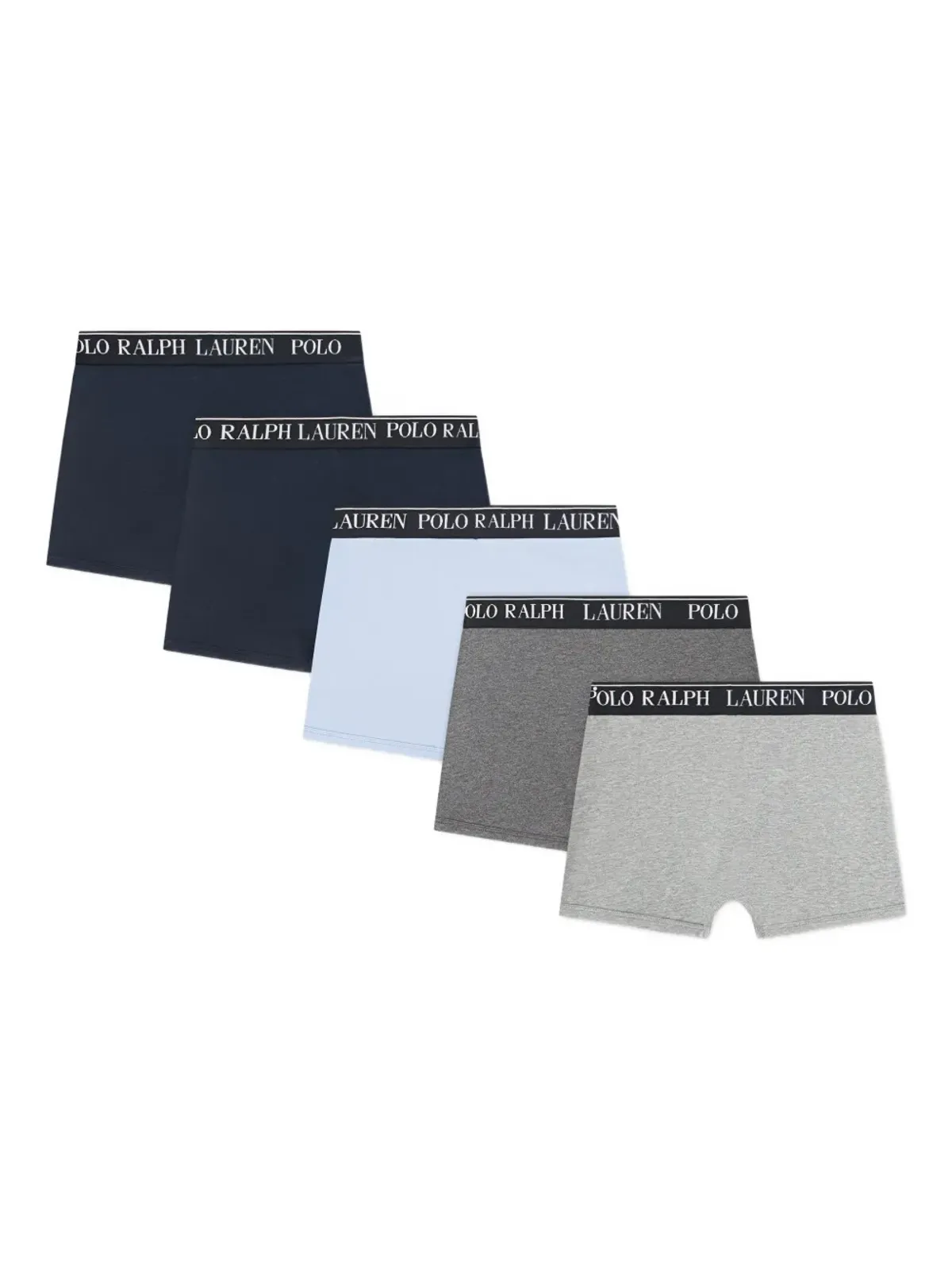 POLO RALPH LAUREN KIDS logo-waistband boxers (set of five) - Grey - 画像2