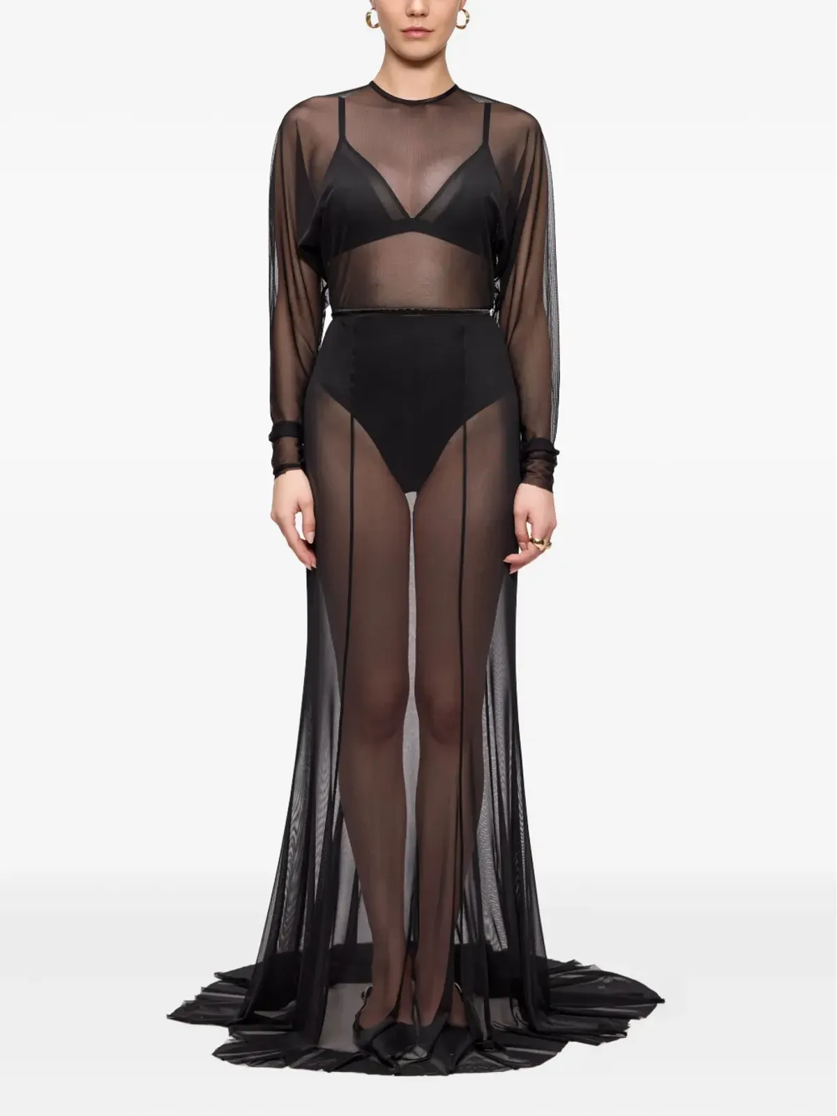 V:PM ATELIER Kosa long-sleeve sheer maxi dress - 画像2