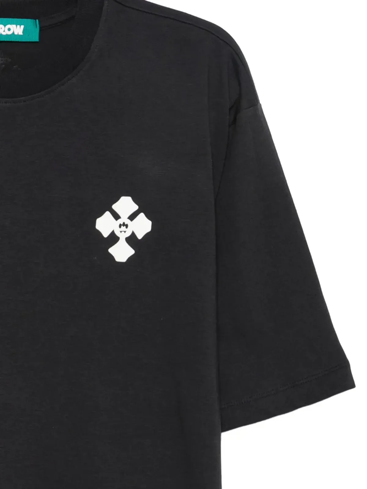 BARROW クロスエンベリッシュド コットン Tシャツ（ブラック） - 画像3