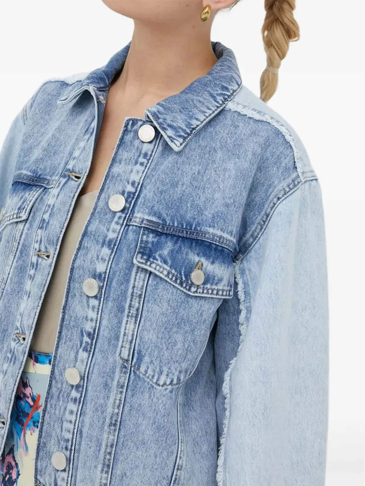 Day Birger Et Mikkelsen ボタン付きほつれ加工デニムジャケット - 画像5