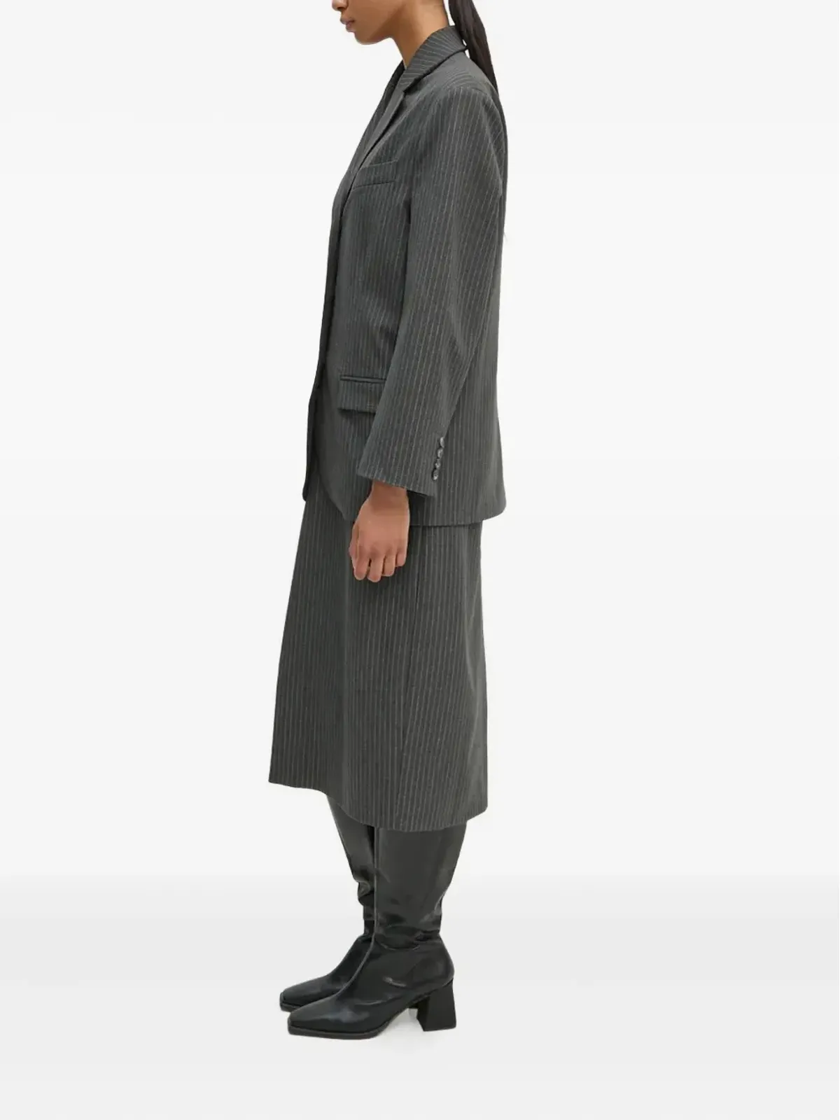 Day Birger Et Mikkelsen ピンストライプ柄ボタンブレザー グレー - 画像2