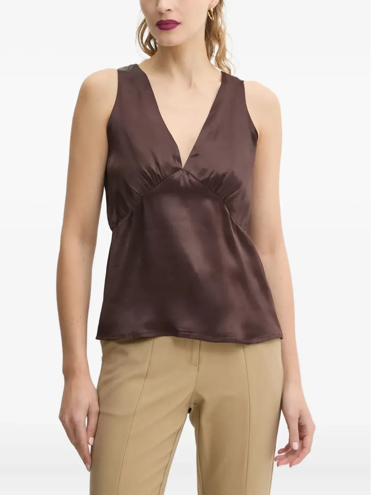 Day Birger Et Mikkelsen Vネック ギャザー トップ - 画像1