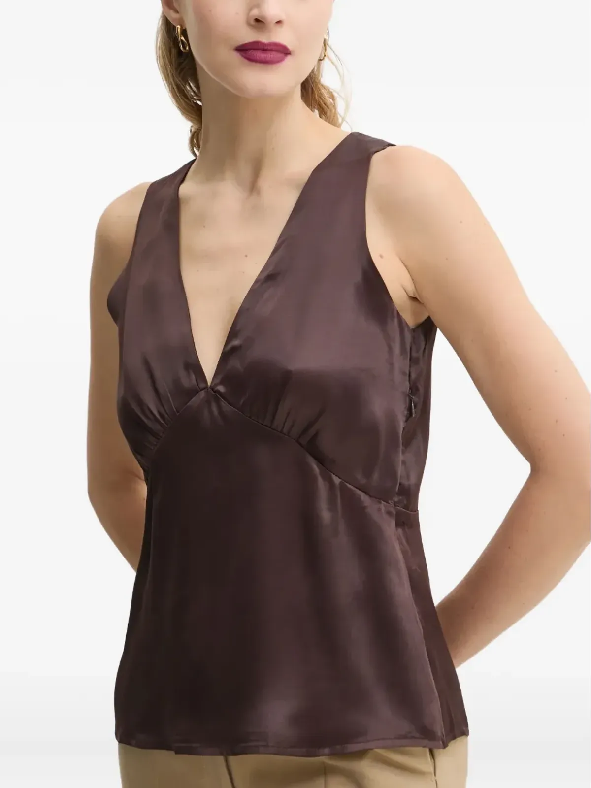 Day Birger Et Mikkelsen Vネック ギャザー トップ - 画像5
