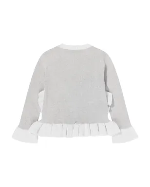 Stella McCartney Kids グレーのスワン柄フリルカーディガン - サムネイル2