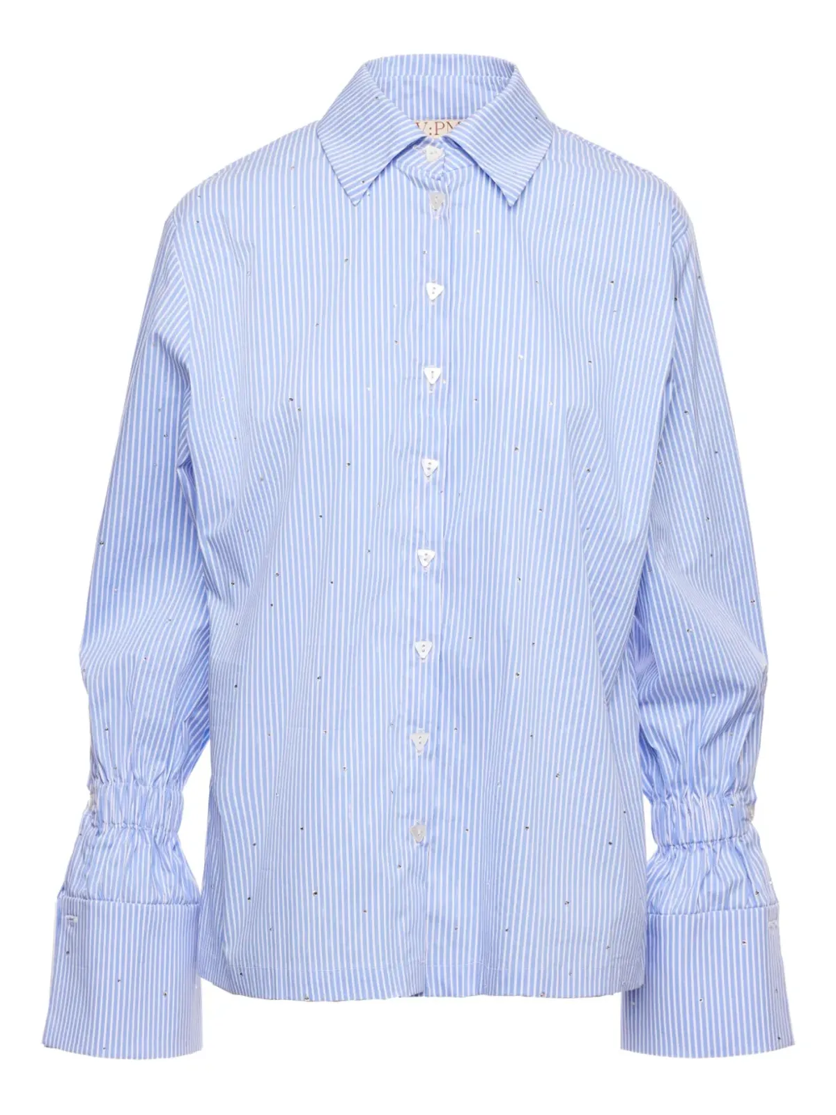 V:PM ATELIER Ginny striped embellished shirt - 画像1
