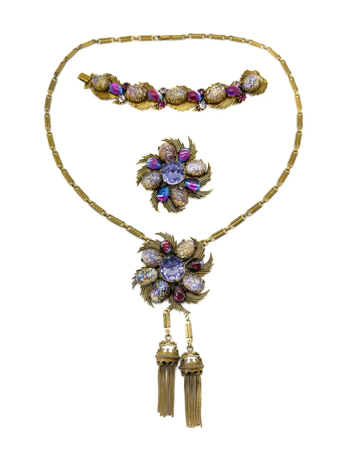 Jennifer Gibson Jewellery フロレンザ 1960s Dragons Breath ネックレスセット（ゴールド） - 画像1