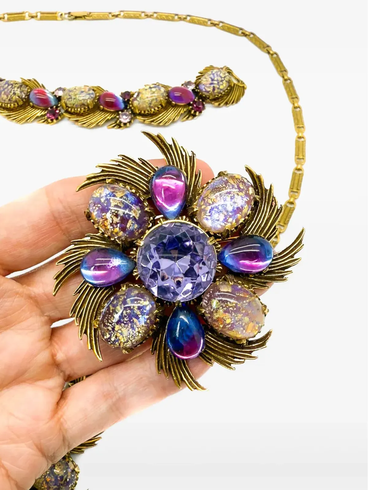 Jennifer Gibson Jewellery フロレンザ 1960s Dragons Breath ネックレスセット（ゴールド） - 画像5