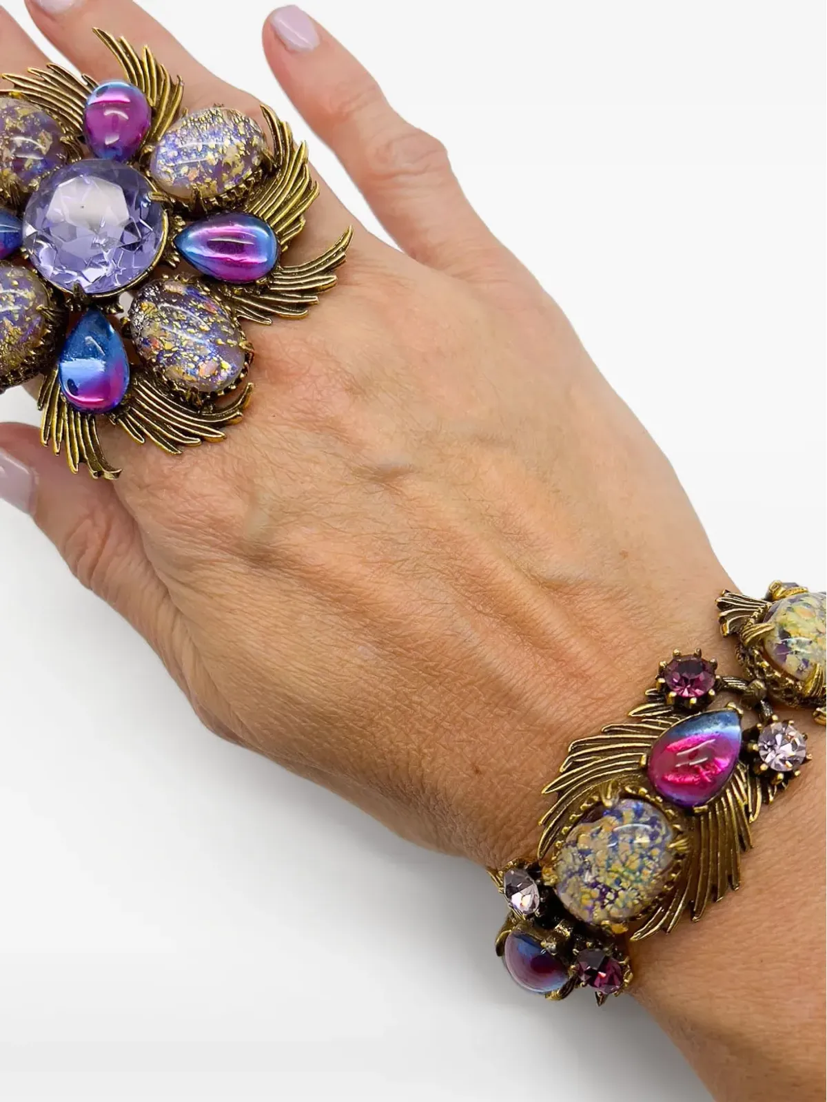 Jennifer Gibson Jewellery フロレンザ 1960s Dragons Breath ネックレスセット（ゴールド） - 画像2