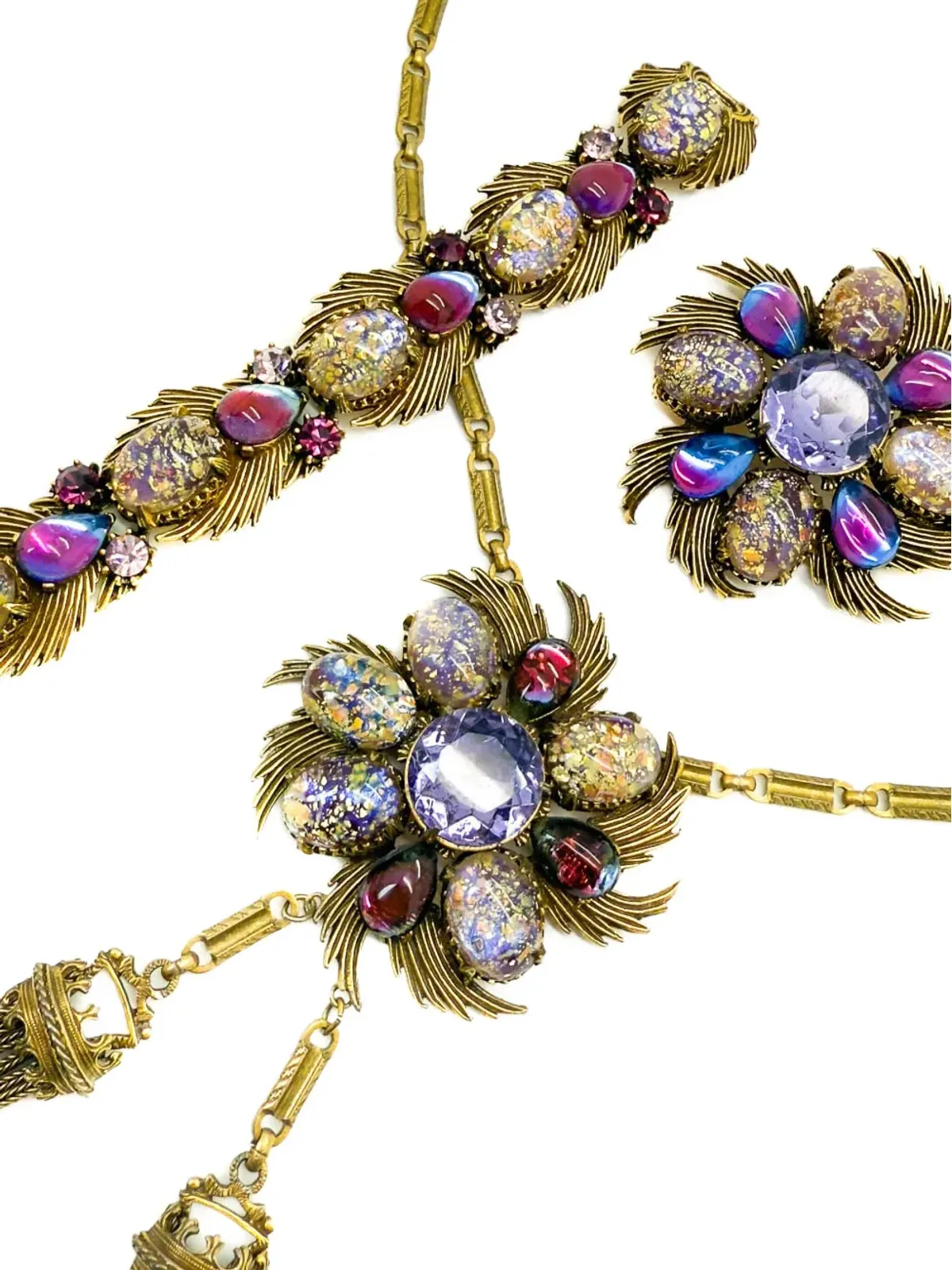 Jennifer Gibson Jewellery フロレンザ 1960s Dragons Breath ネックレスセット（ゴールド） - 画像3