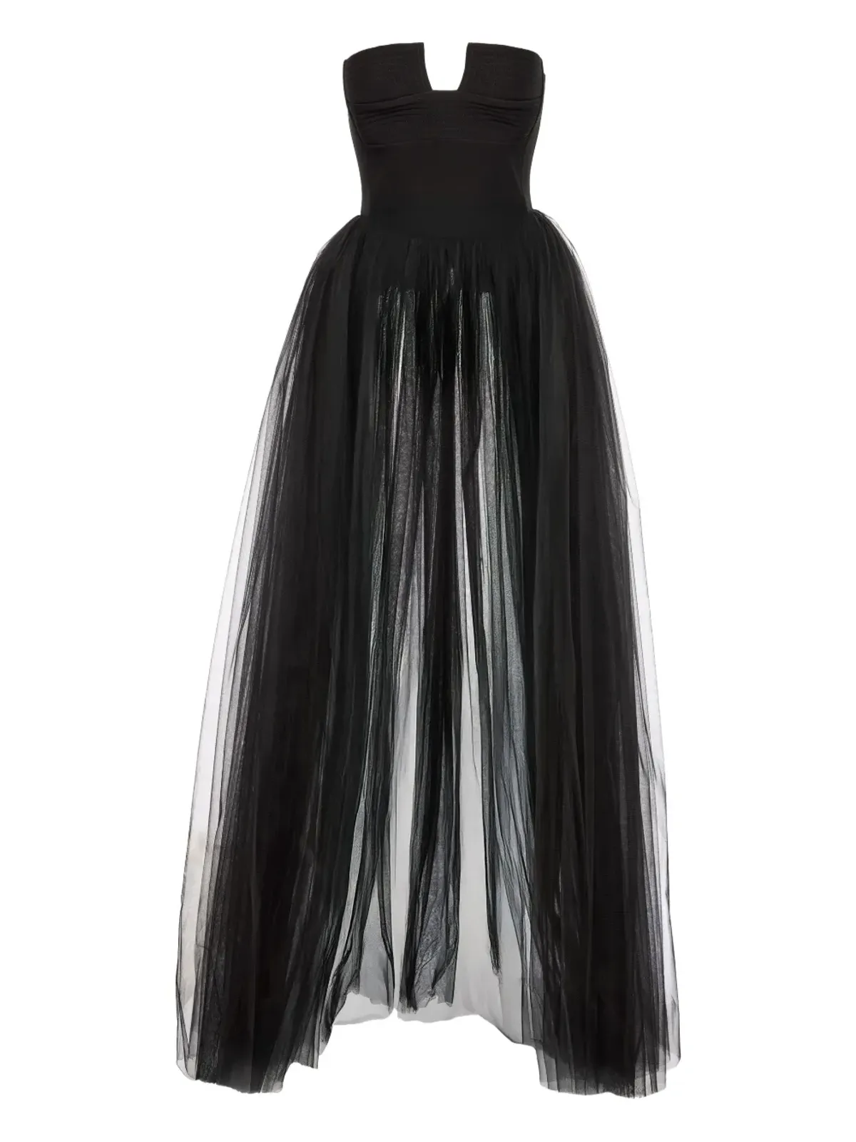 V:PM ATELIER Lisa strapless tulle-panel top - 画像1
