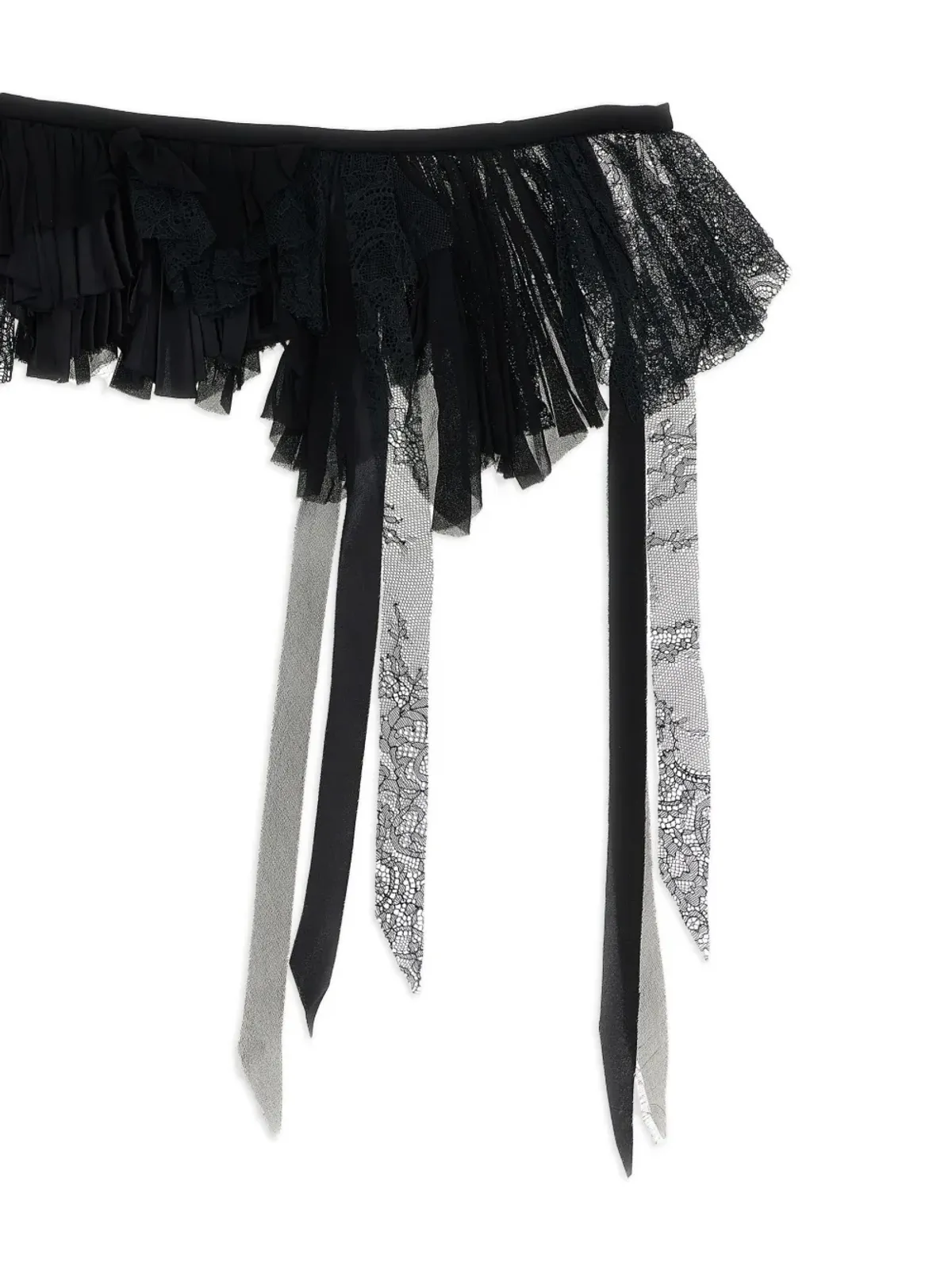 Alberta Ferretti レースフリンジ付きシルクスカーフ - 画像2