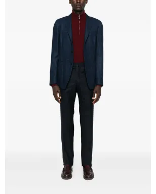 Stefano Ricci ブルーのプリーツ加工ウールパンツ - サムネイル2