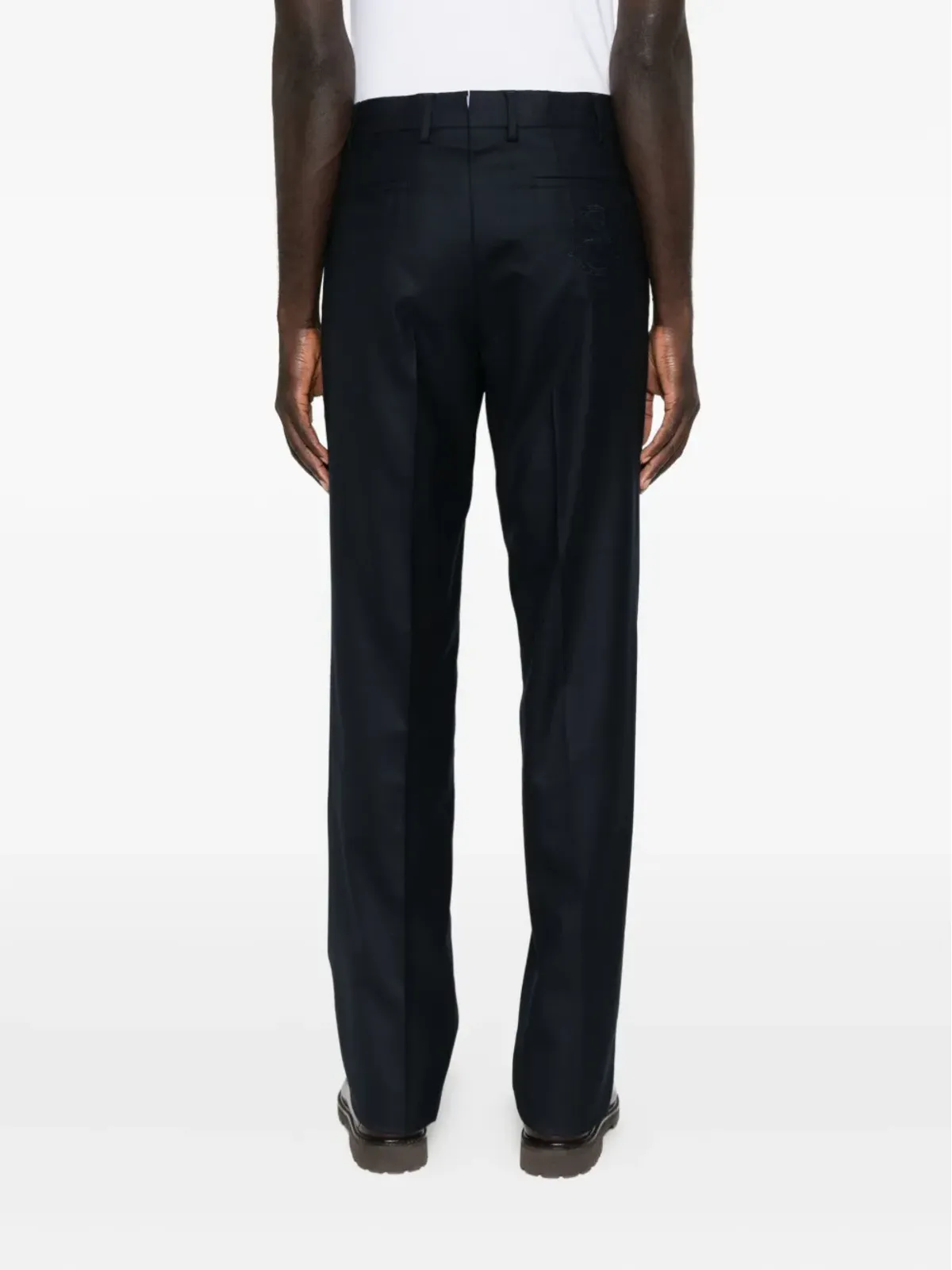 Stefano Ricci ブルーのプリーツ加工ウールパンツ - 画像4