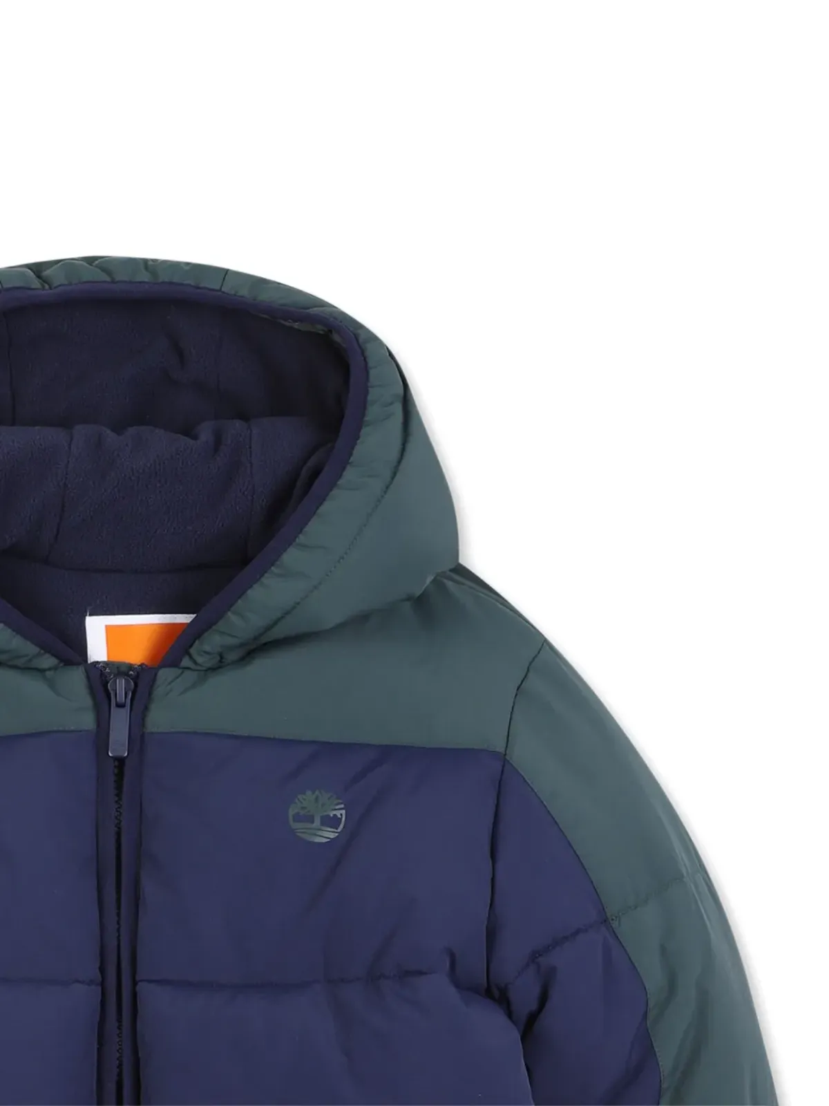 Timberland Kids フード付きカラー・ブロック柄のパッド入りジャケット - 画像3