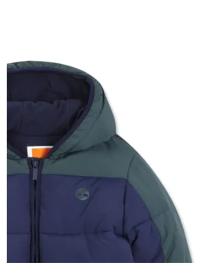 Timberland Kids フード付きカラー・ブロック柄のパッド入りジャケット - サムネイル3