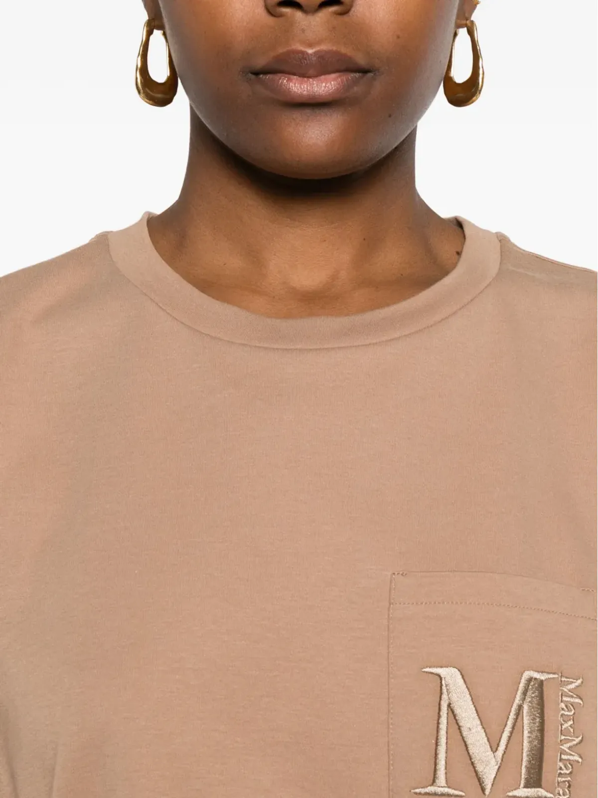Max Mara ロゴ刺繍ポケットTシャツ - 画像5