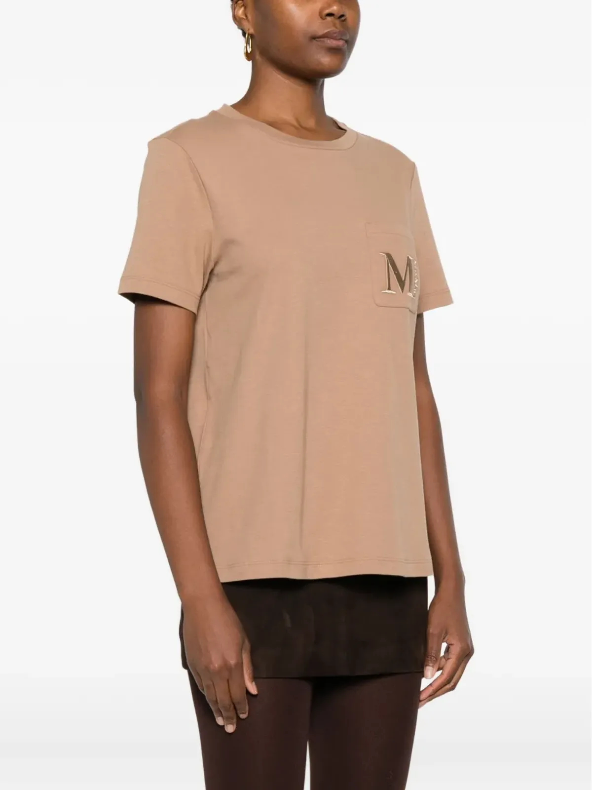 Max Mara ロゴ刺繍ポケットTシャツ - 画像3