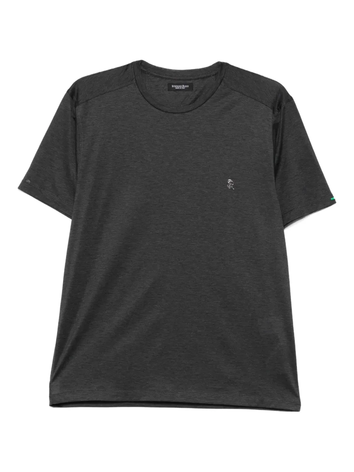 Stefano Ricci embroidered-detail cotton T-shirt - Grey - 画像1