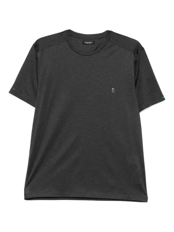 Stefano Ricci Stefano Ricci embroidered-detail cotton T-shirt - Greyの商品画像