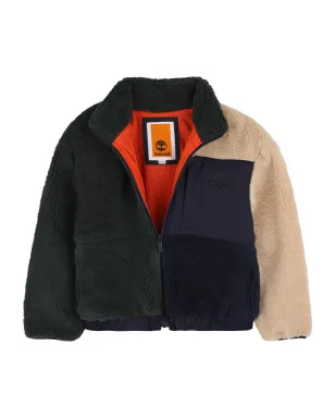 Timberland Kids カラー・ブロック フリース パディッドジャケット - グリーン - サムネイル1
