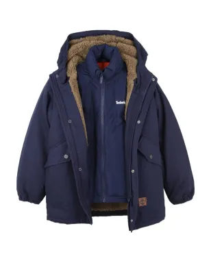 Timberland Kids ツーインワンフード付きパディッドジャケット - サムネイル3