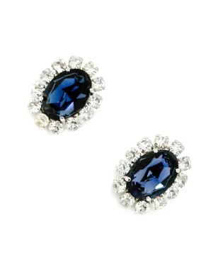 Christian Dior Pre-Owned ビンテージ 1968年 サファイア・ペーストストーン クリップオン イヤリング - サムネイル4