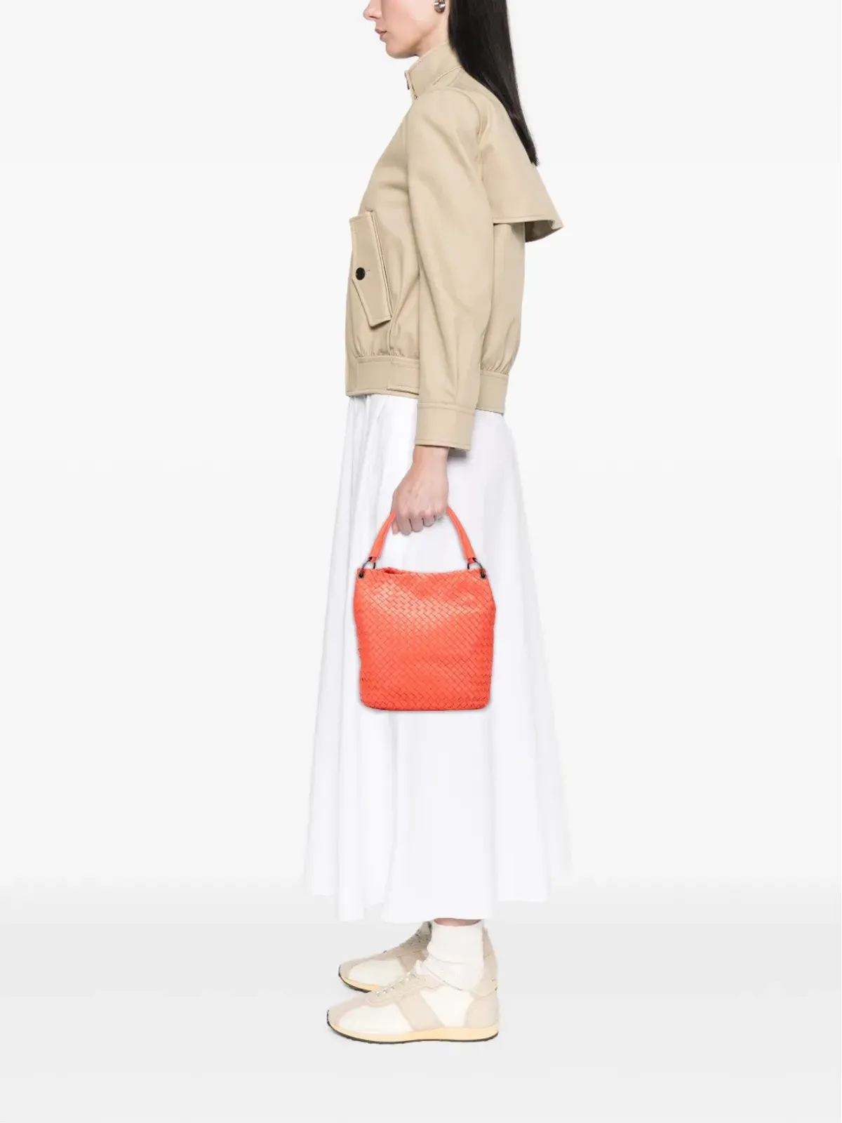 Bottega Veneta ビンテージ 2010 ナッパイントレッチャート バケットバッグ - オレンジ - 画像2