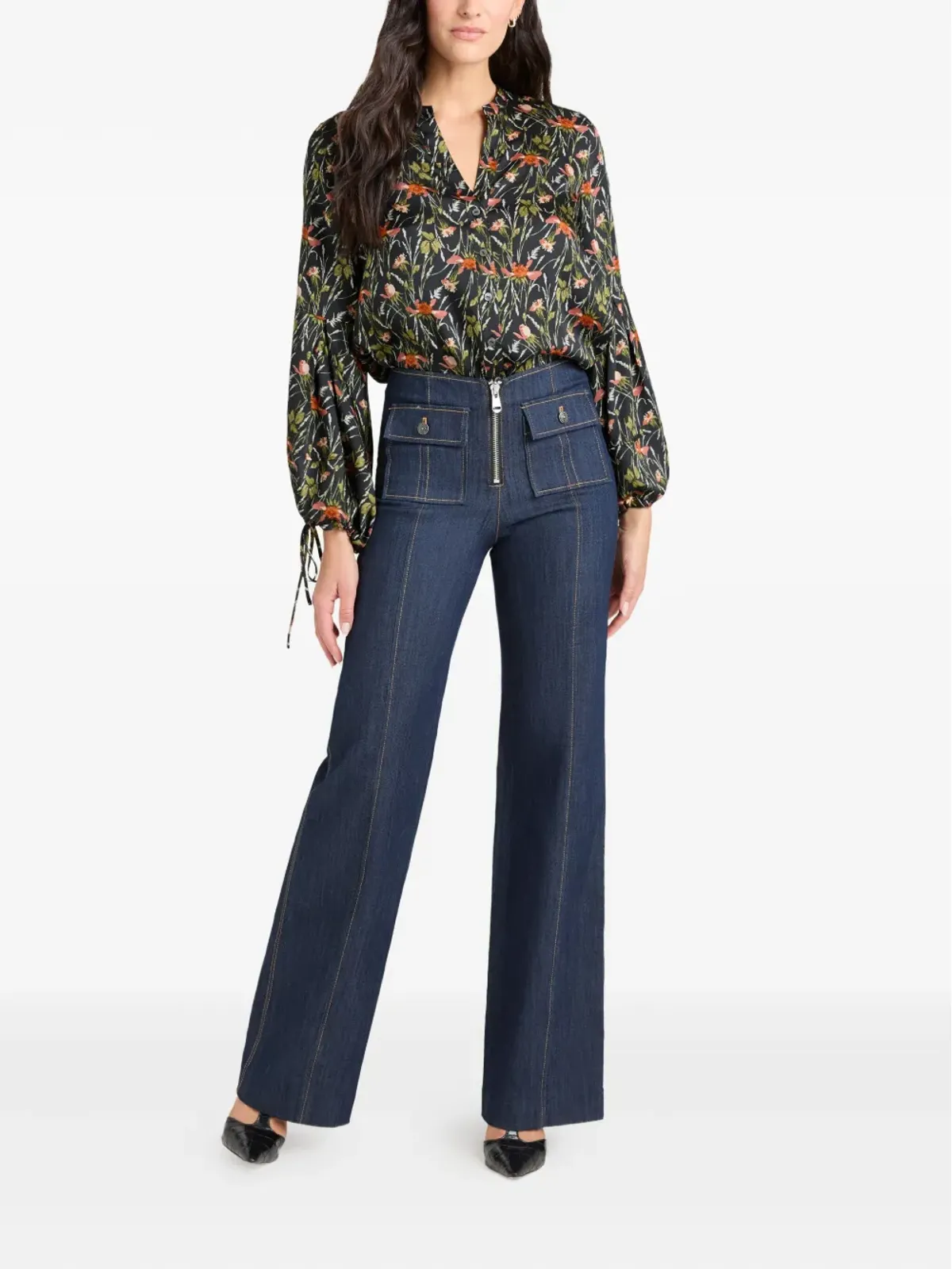Cinq A Sept Windswept Meadow Rosella top - Black - 画像2