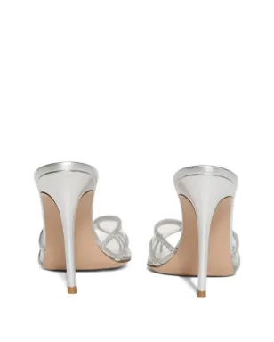 Gianvito Rossi ピープトゥー・ヒール クリスタル付き（シルバー） - サムネイル2