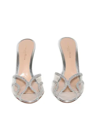 Gianvito Rossi ピープトゥー・ヒール クリスタル付き（シルバー） - サムネイル3