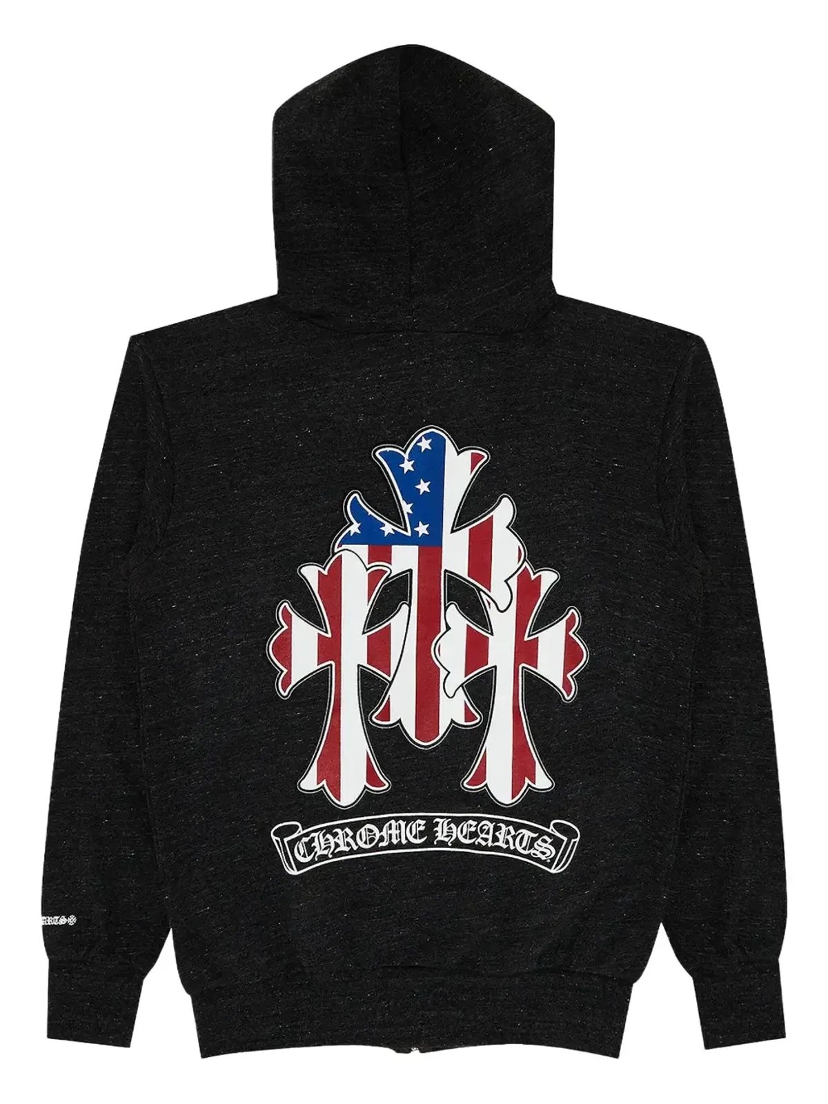 Chrome Hearts アメリカンフラッグ ジップアップフーディ - ブラック - 画像2