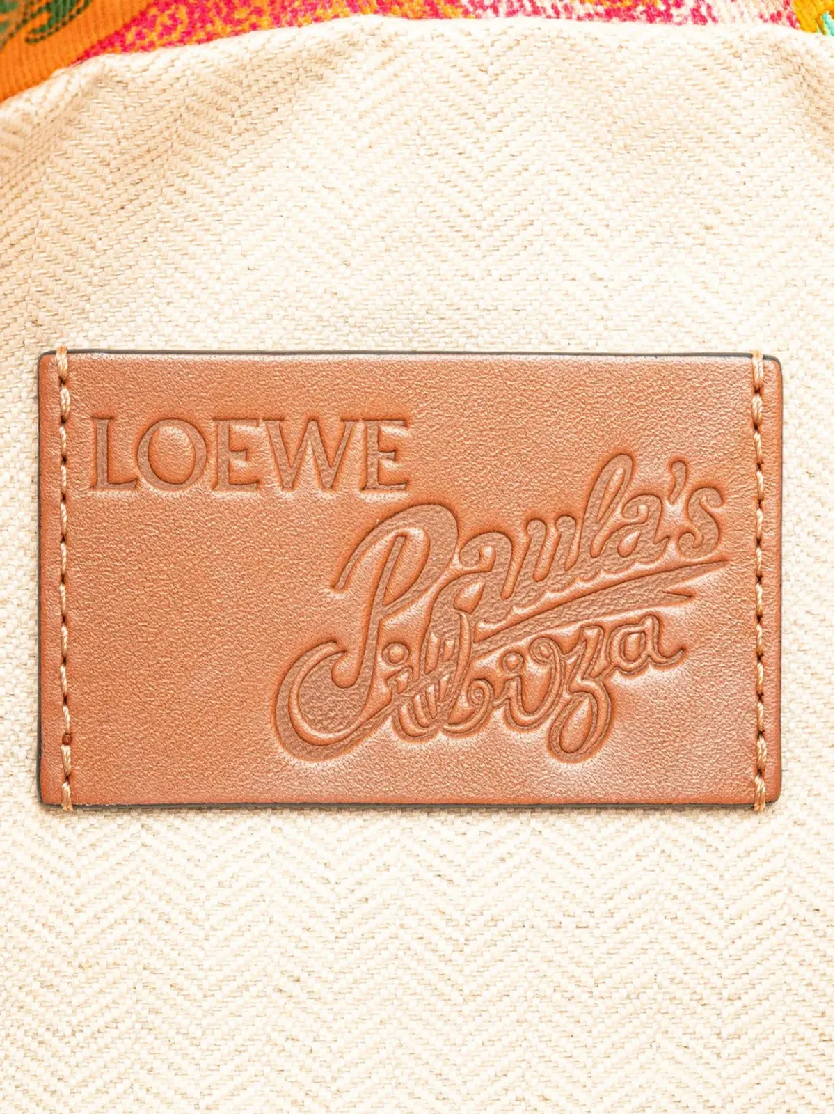 Loewe Pre-Owned パウラズ・イビザ キャンバス ボトルキャッププリント ドローストリングポーチ - 画像5