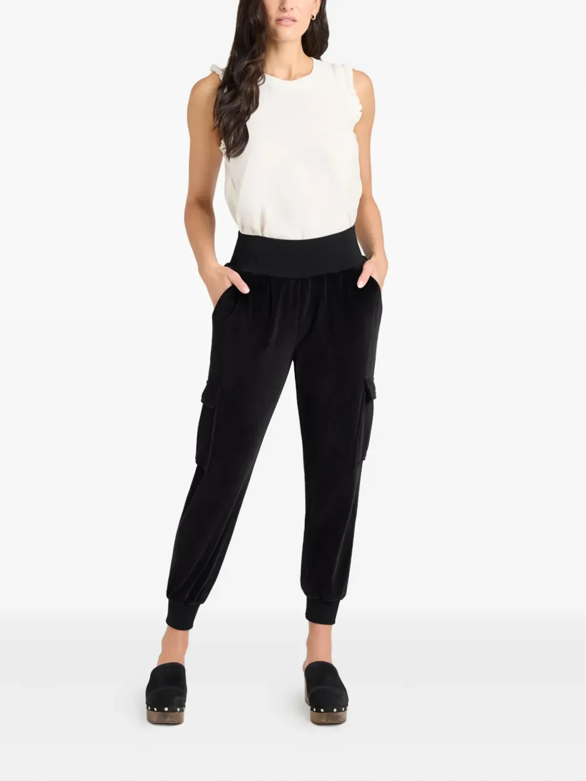 Cinq A Sept Giles velour cargo pants - Black - 画像2