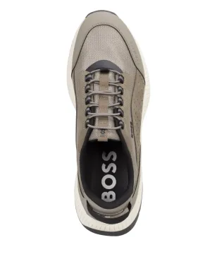 BOSS perforated lace-up sneakers - Neutrals - サムネイル3