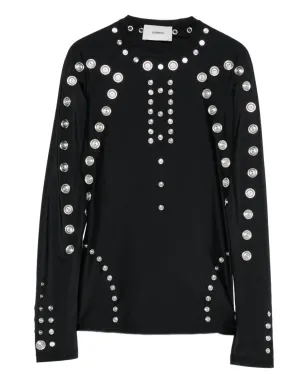 Coperni metal-embellished long-sleeve t-shirt - Black - サムネイル1