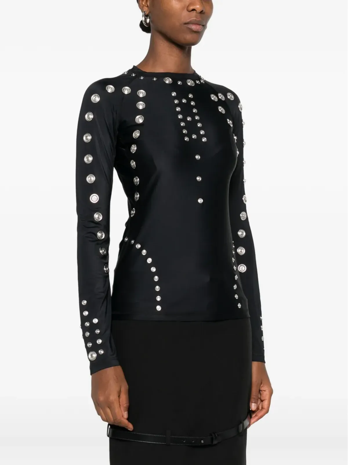 Coperni metal-embellished long-sleeve t-shirt - Black - 画像3