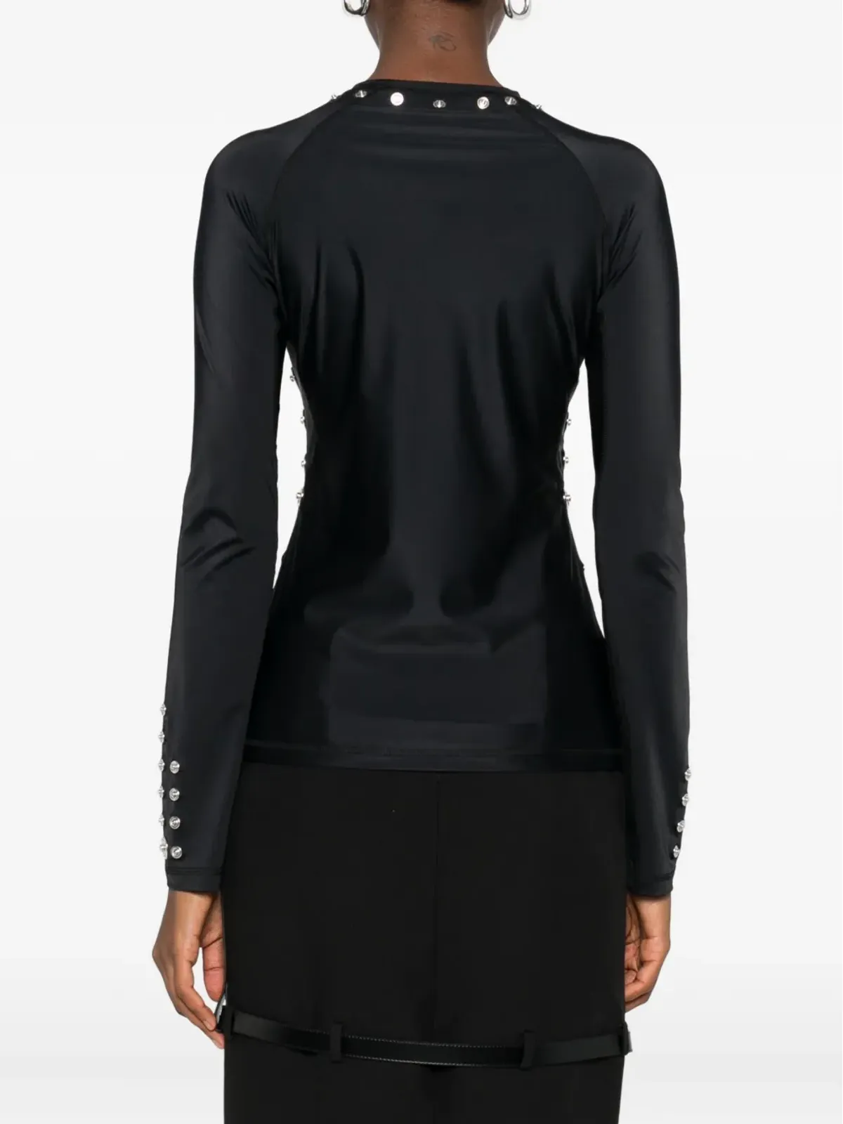 Coperni metal-embellished long-sleeve t-shirt - Black - 画像4