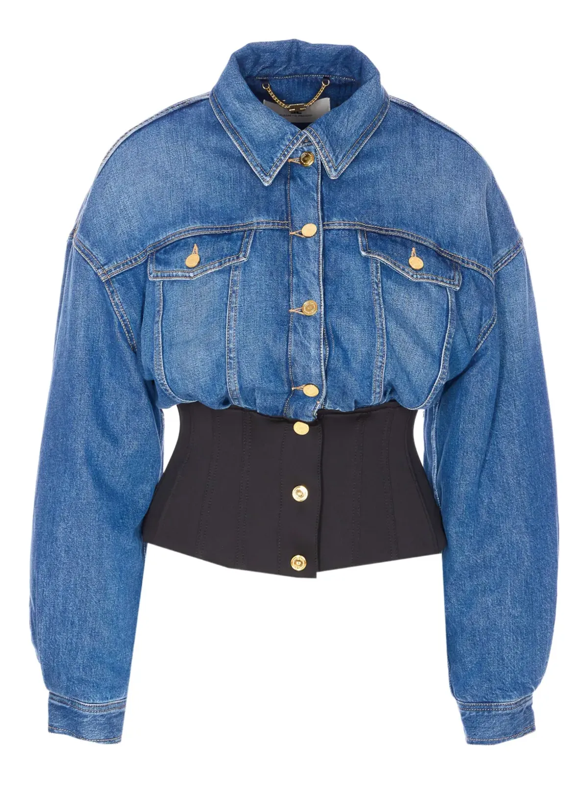 Elisabetta Franchi コルセットデニムジャケット - 画像1